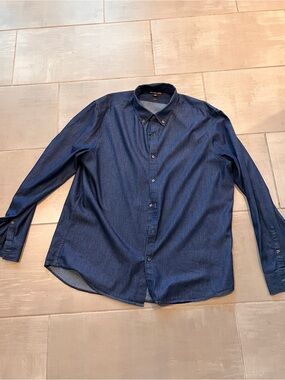 Michael Kors Indigo Button-Down Casual Shirt